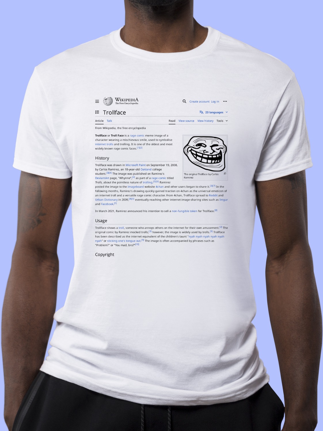 Trollface Wikipedia Shirt