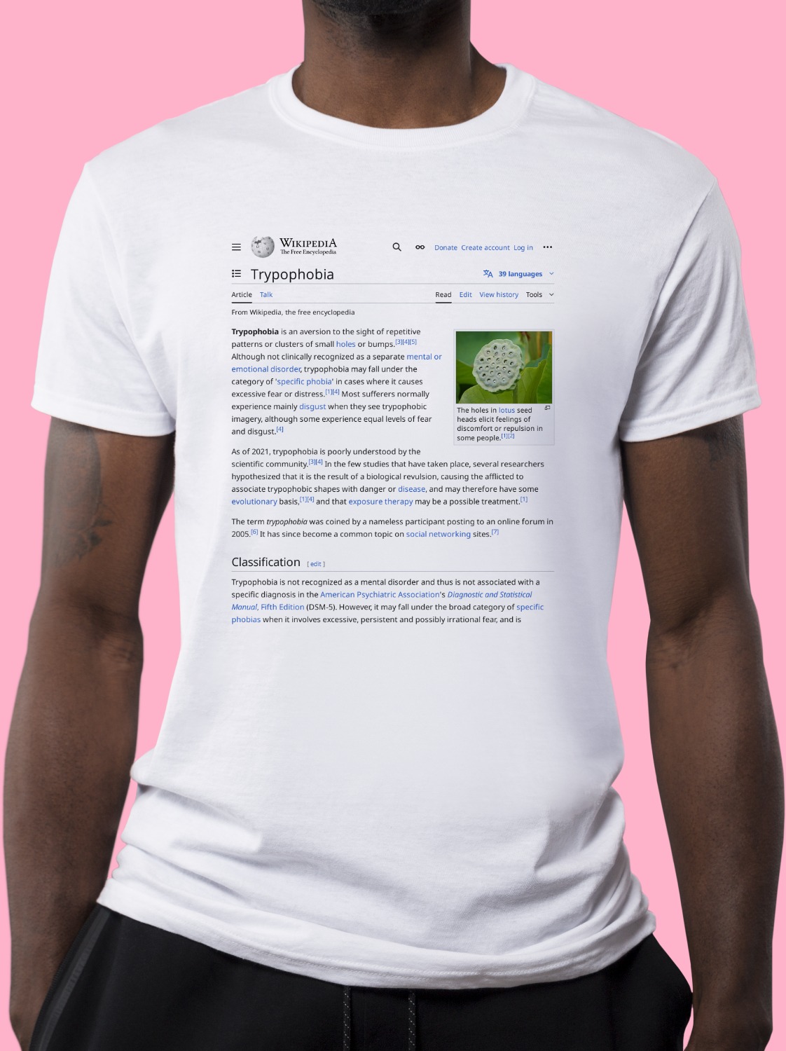 Trypophobia Wikipedia Shirt