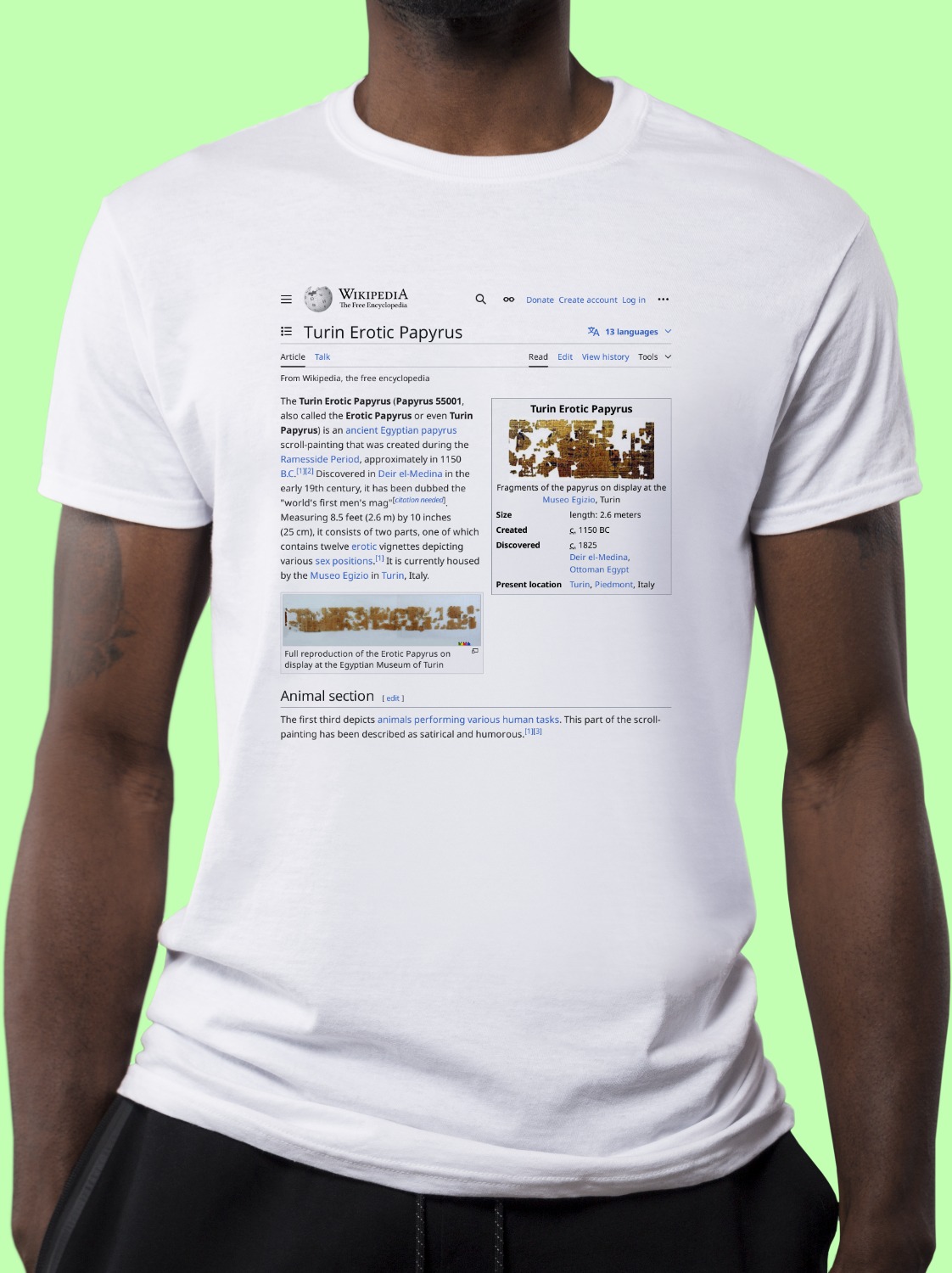 Turin_Erotic_Papyrus Wikipedia Shirt