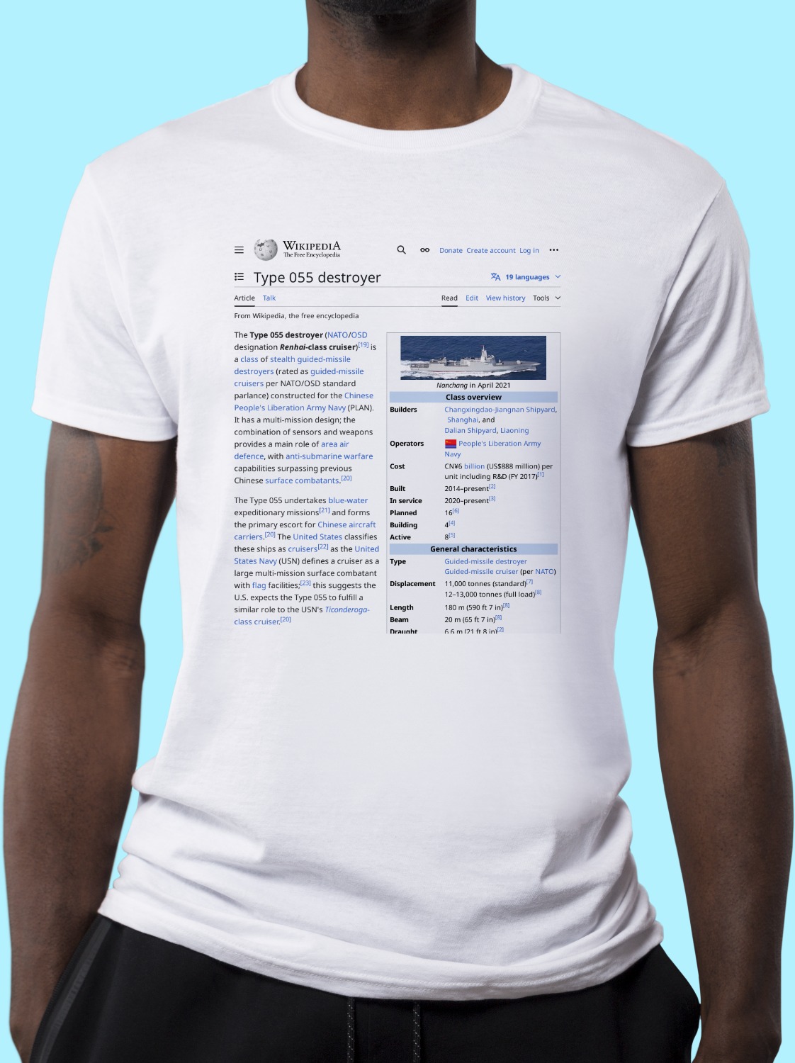Type_055_destroyer Wikipedia Shirt