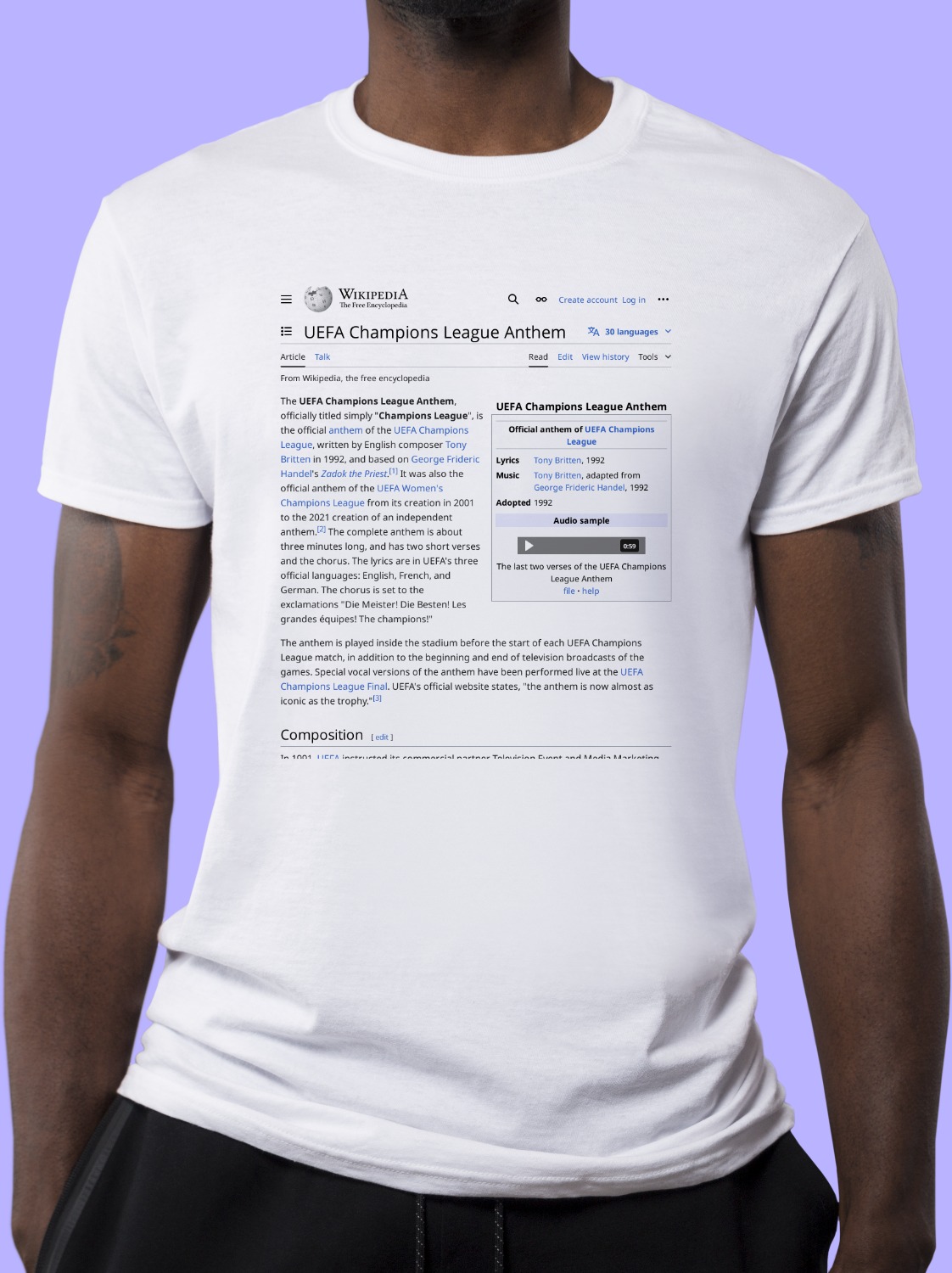 UEFA_Champions_League_Anthem Wikipedia Shirt