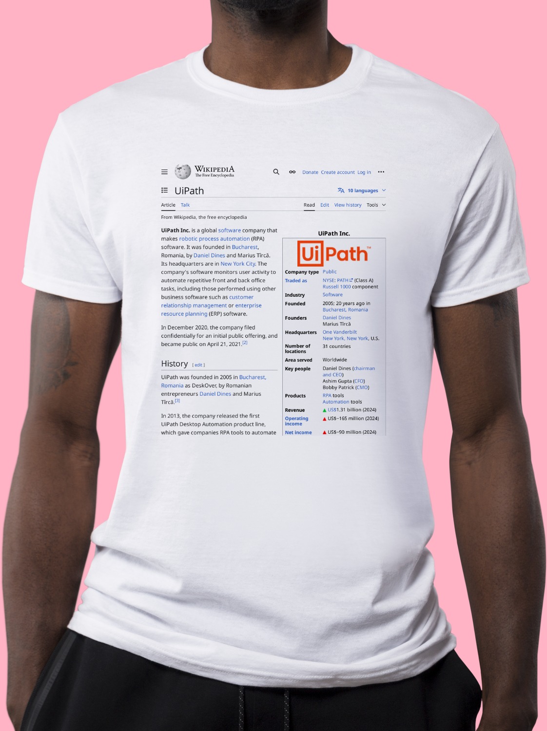 UiPath Wikipedia Shirt
