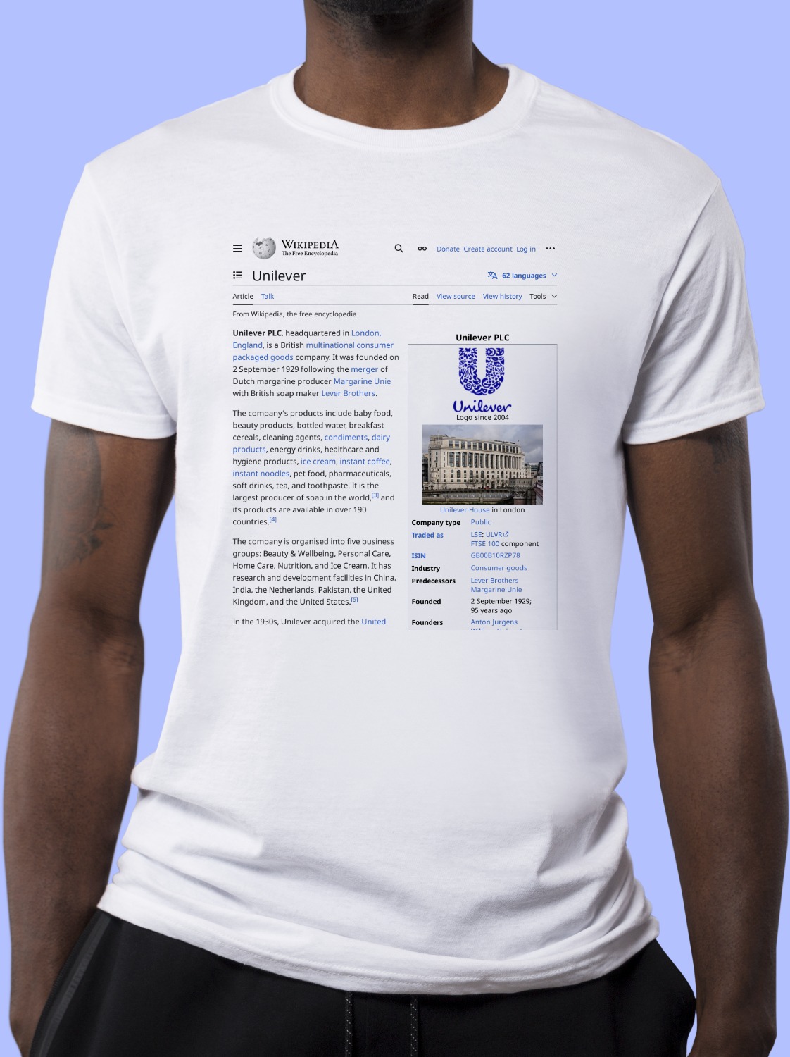 Unilever Wikipedia Shirt