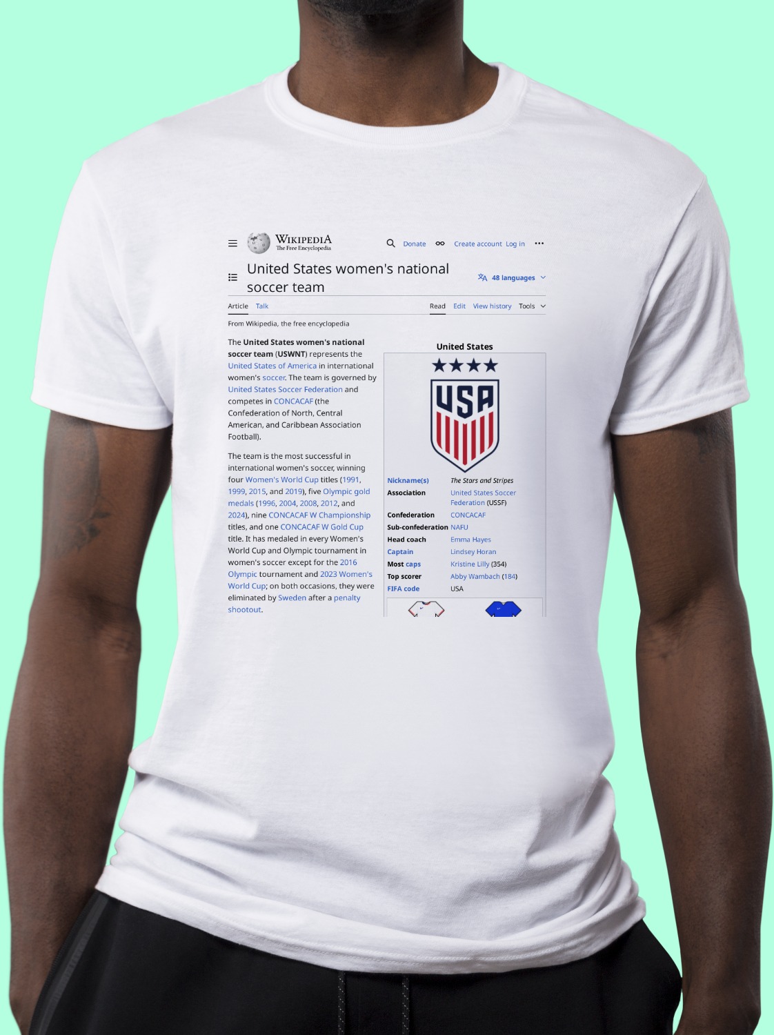 United_States_women's_national_soccer_team Wikipedia Shirt