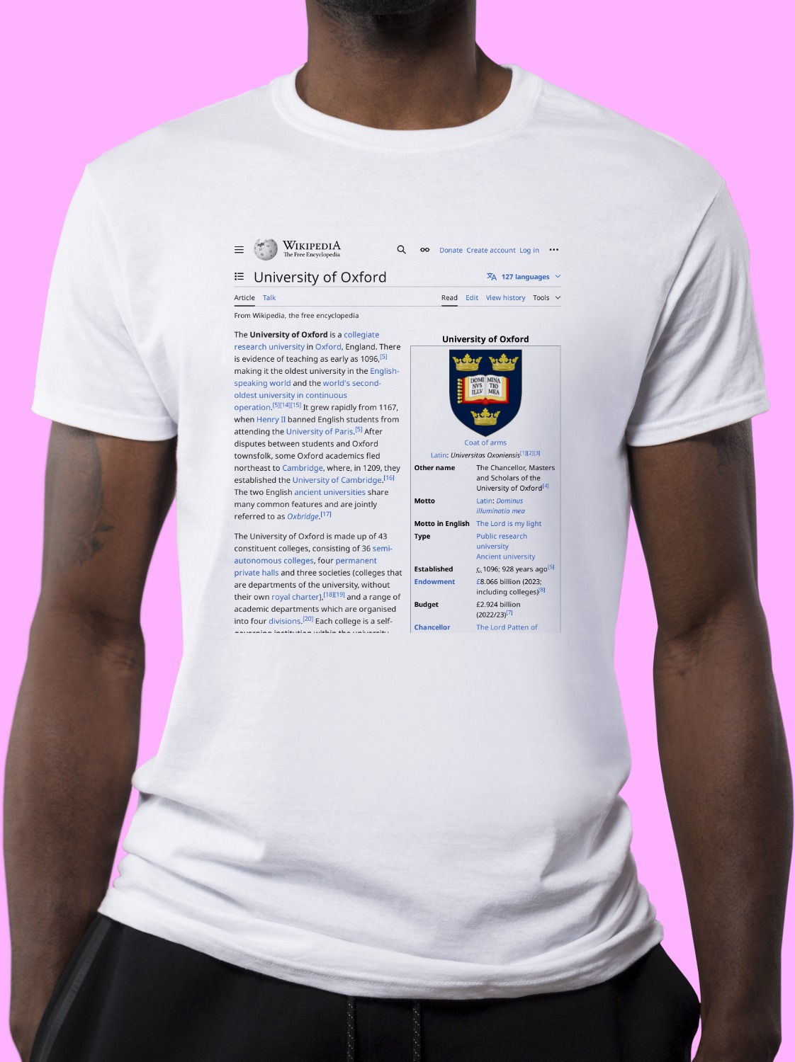 University_of_Oxford Wikipedia Shirt