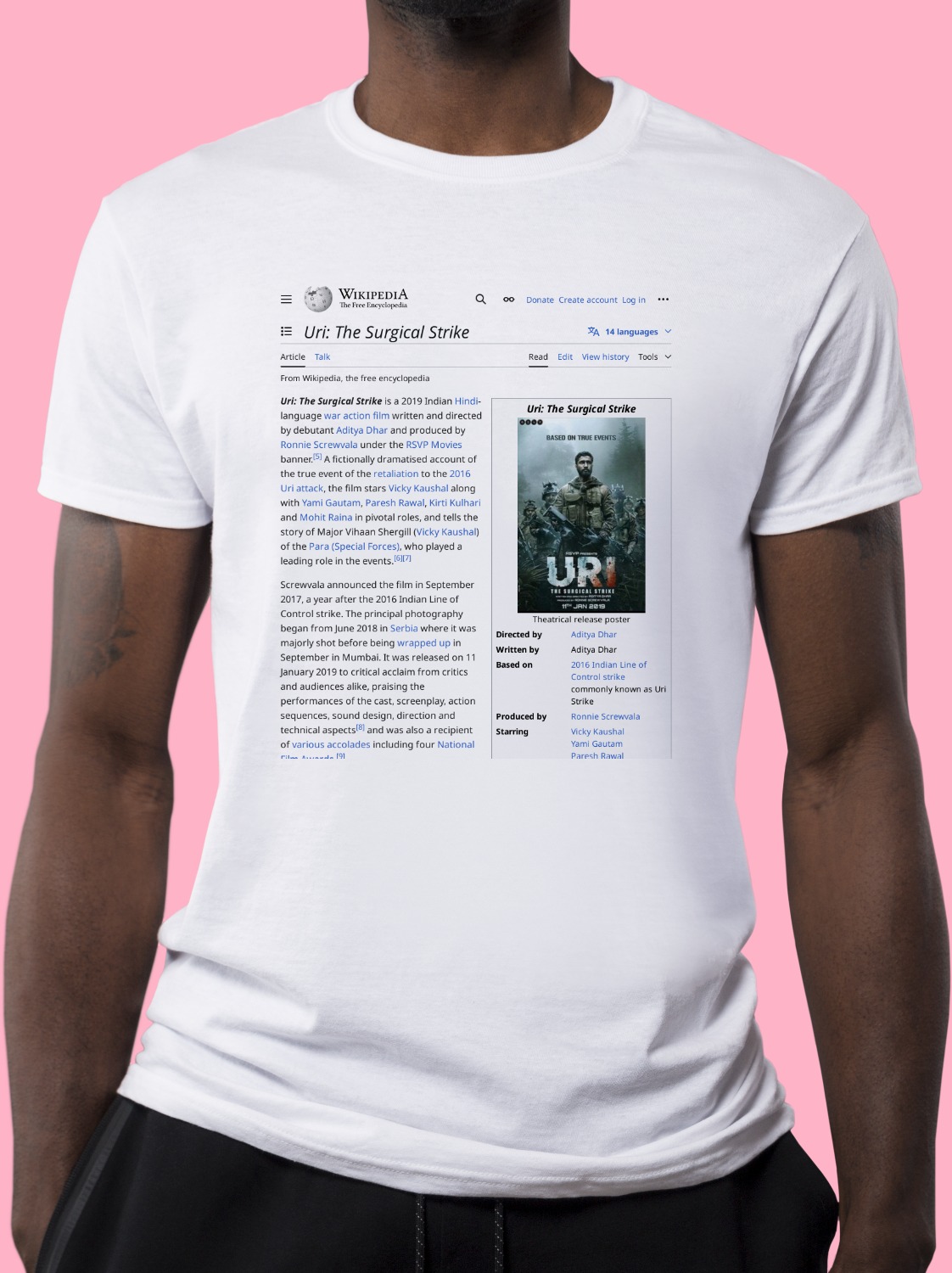 Uri:_The_Surgical_Strike Wikipedia Shirt