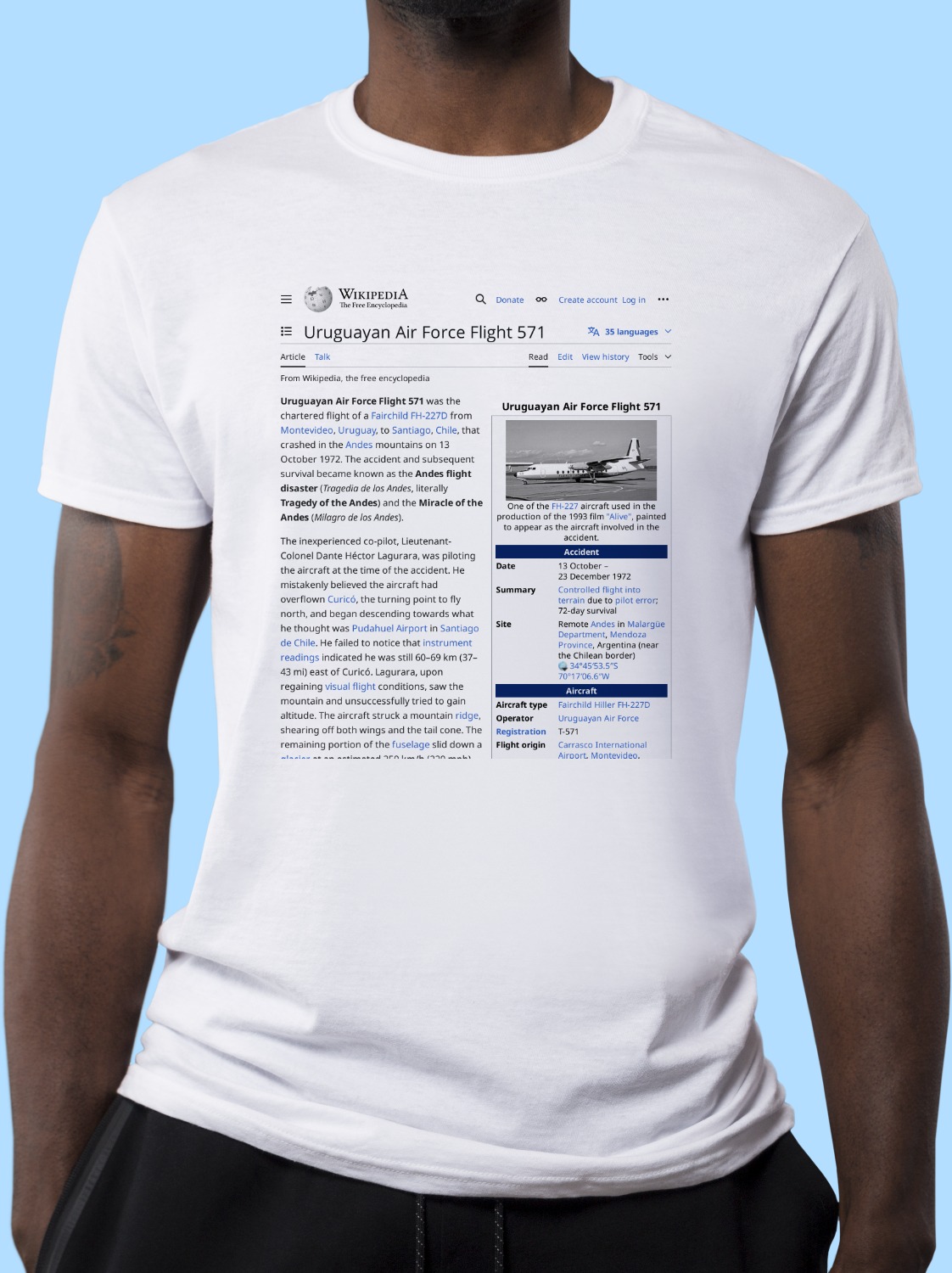 Uruguayan_Air_Force_Flight_571 Wikipedia Shirt