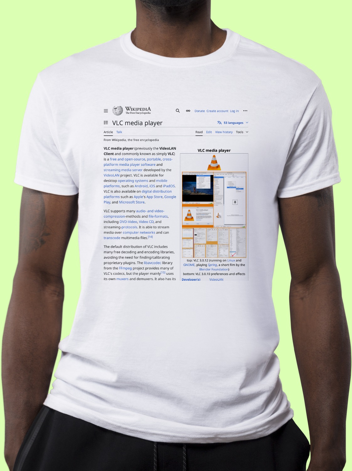 VLC_media_player Wikipedia Shirt