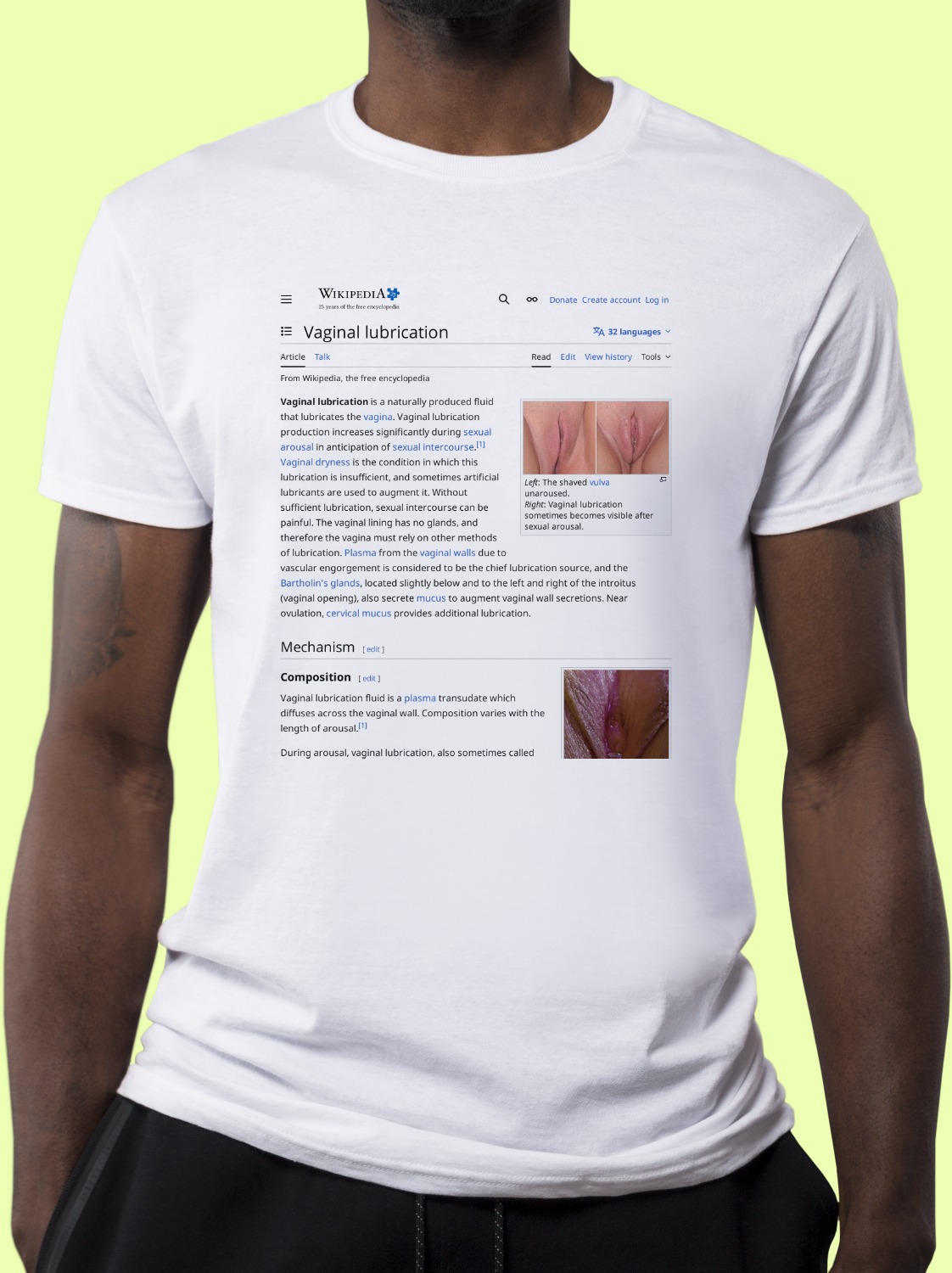 vibrating massage toy Vaginal lubrication Wikipedia T-Shirt