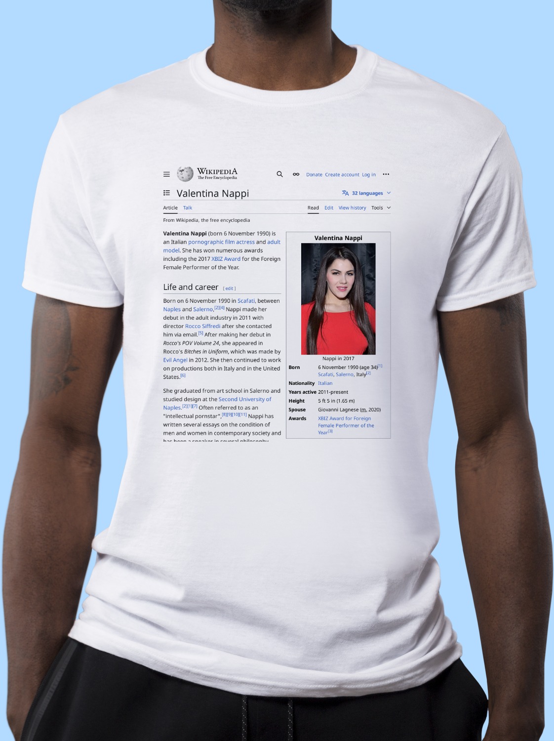 Valentina_Nappi Wikipedia Shirt
