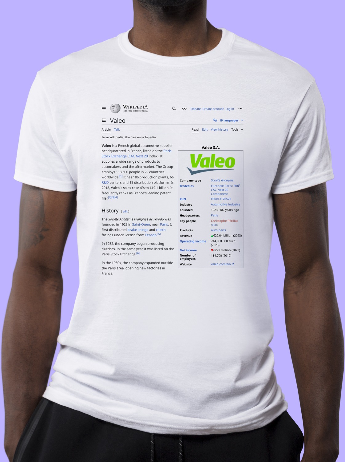 Valeo Wikipedia Shirt