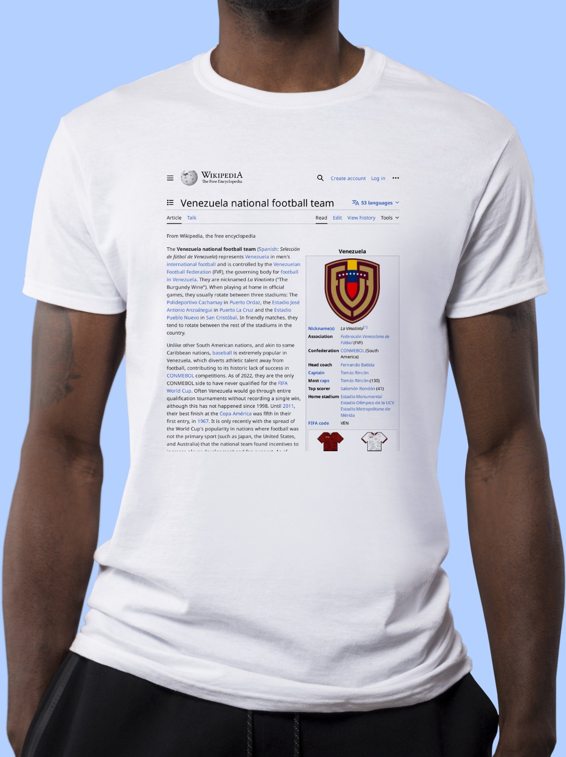 Venezuela_national_football_team Wikipedia Shirt