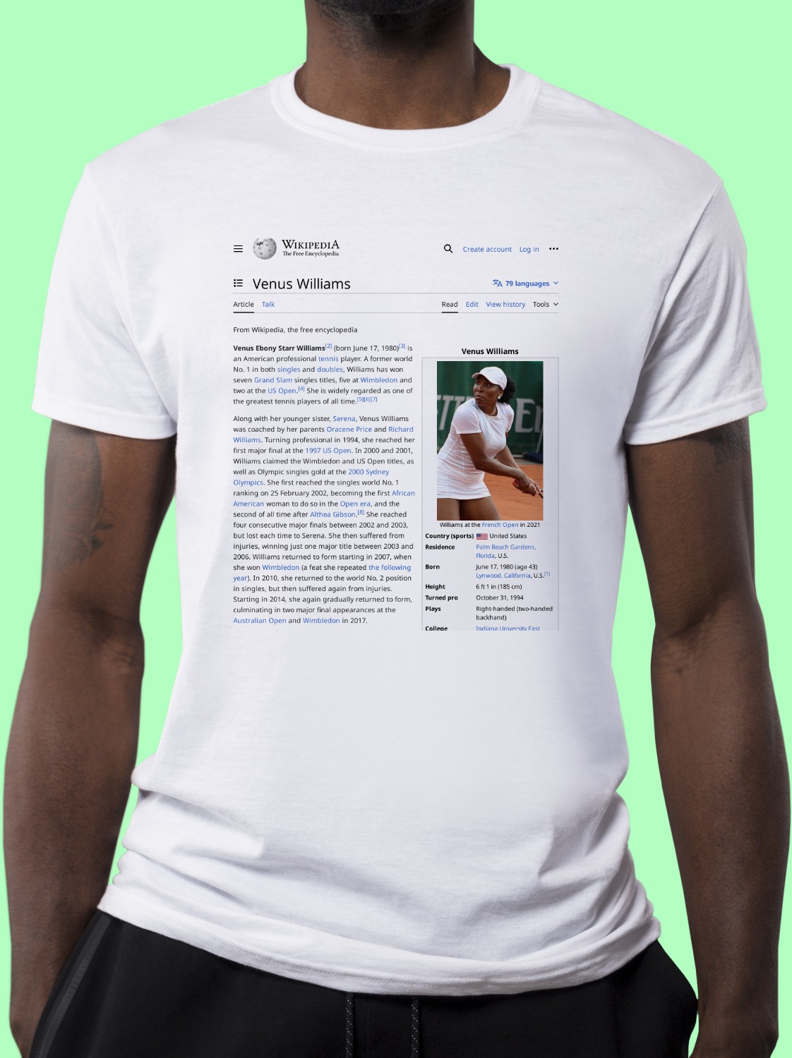 Venus_Williams Wikipedia Shirt