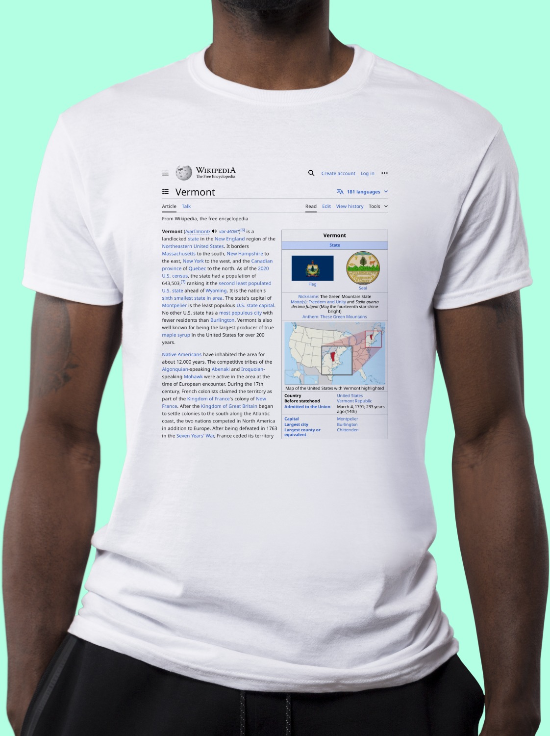 Vermont Wikipedia Shirt