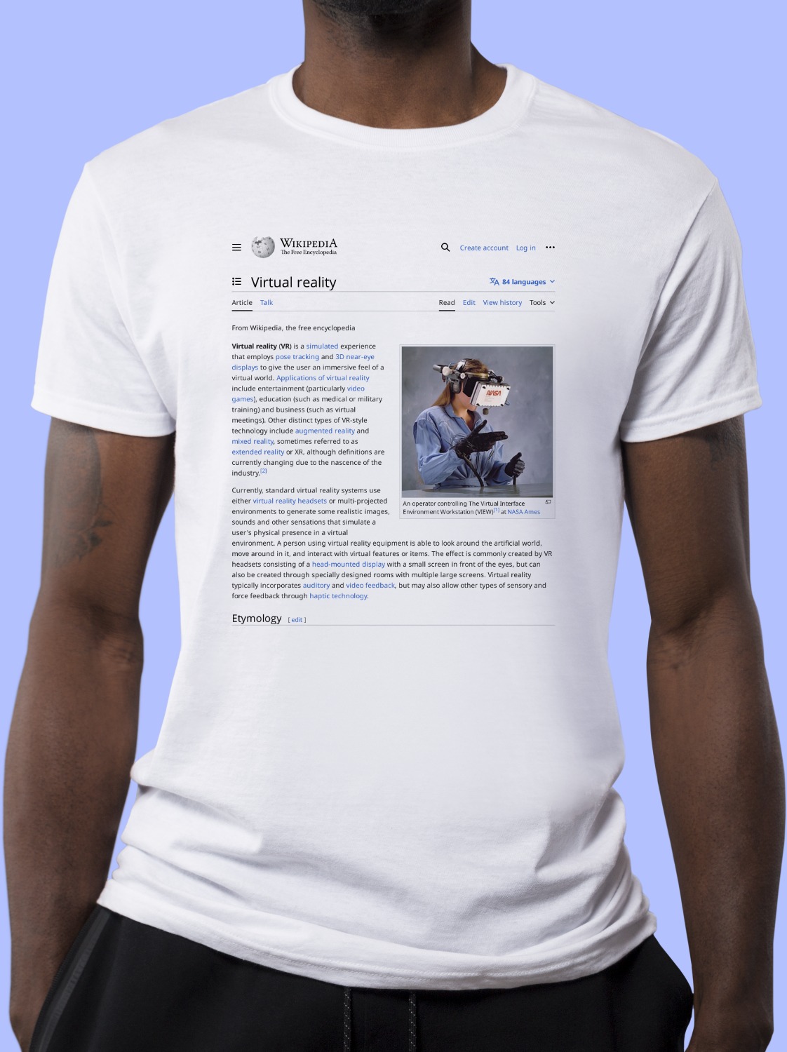 Virtual_reality Wikipedia Shirt