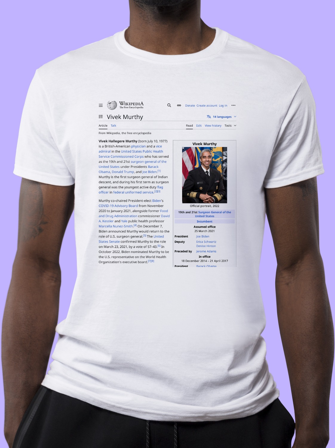 Vivek_Murthy Wikipedia Shirt
