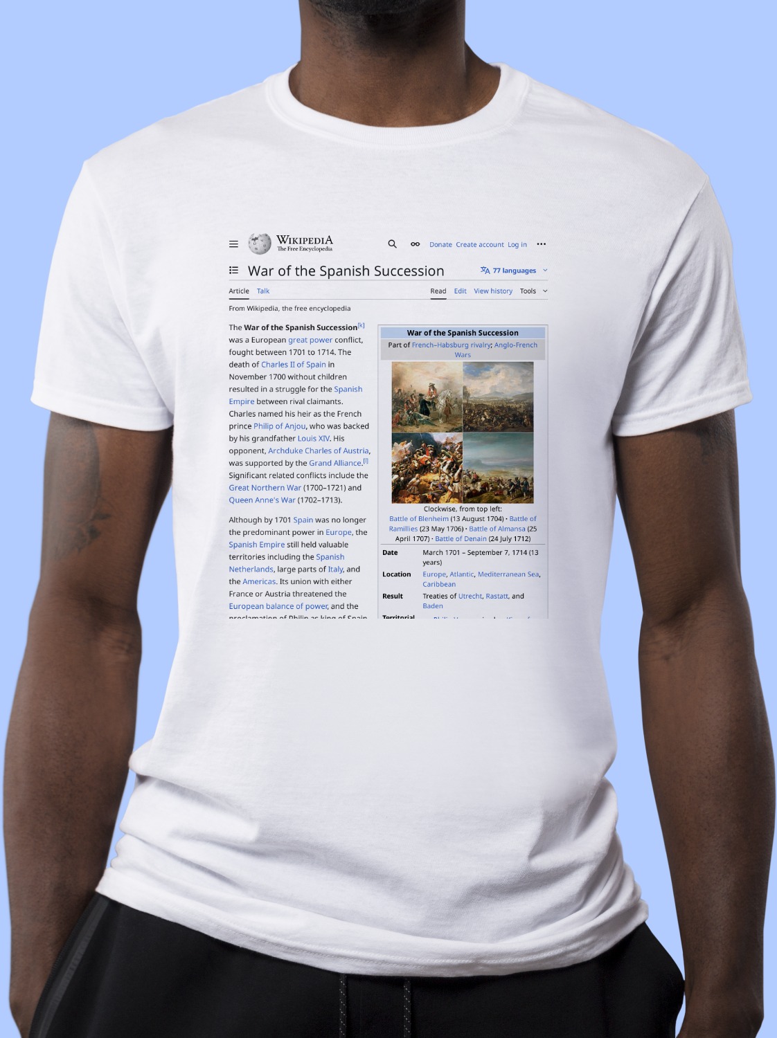 War_of_the_Spanish_Succession Wikipedia Shirt