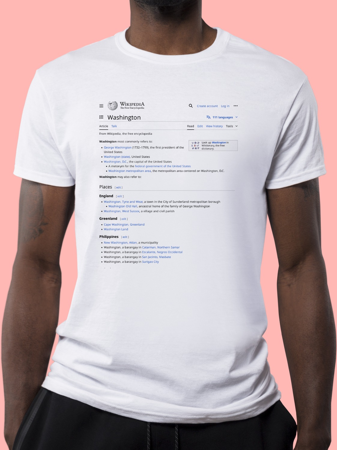 Washington Wikipedia Shirt