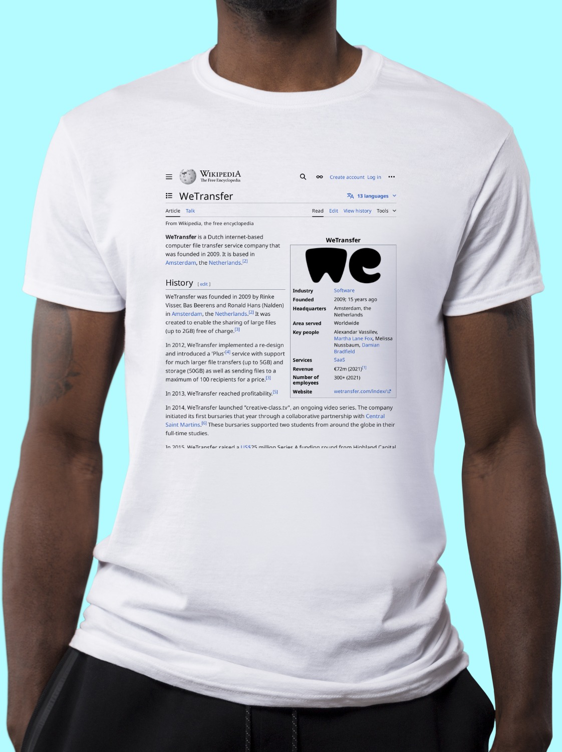 WeTransfer Wikipedia Shirt