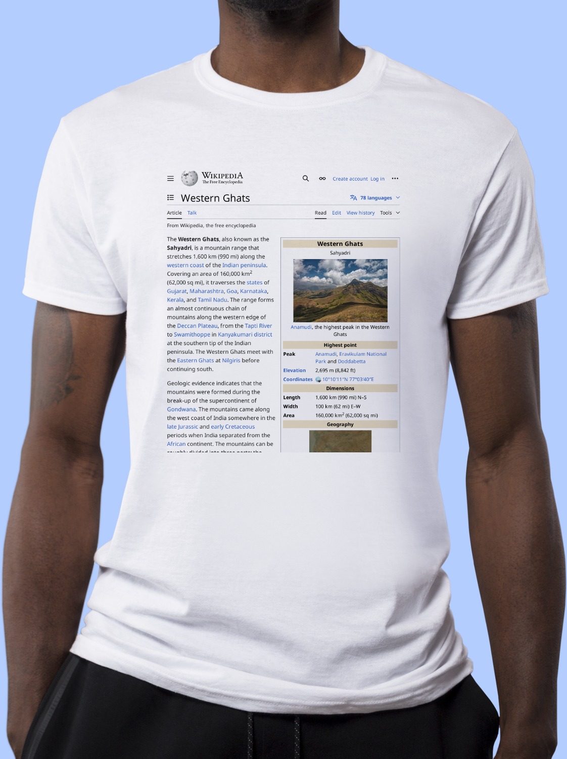 Western Ghats Wikipedia T-Shirt