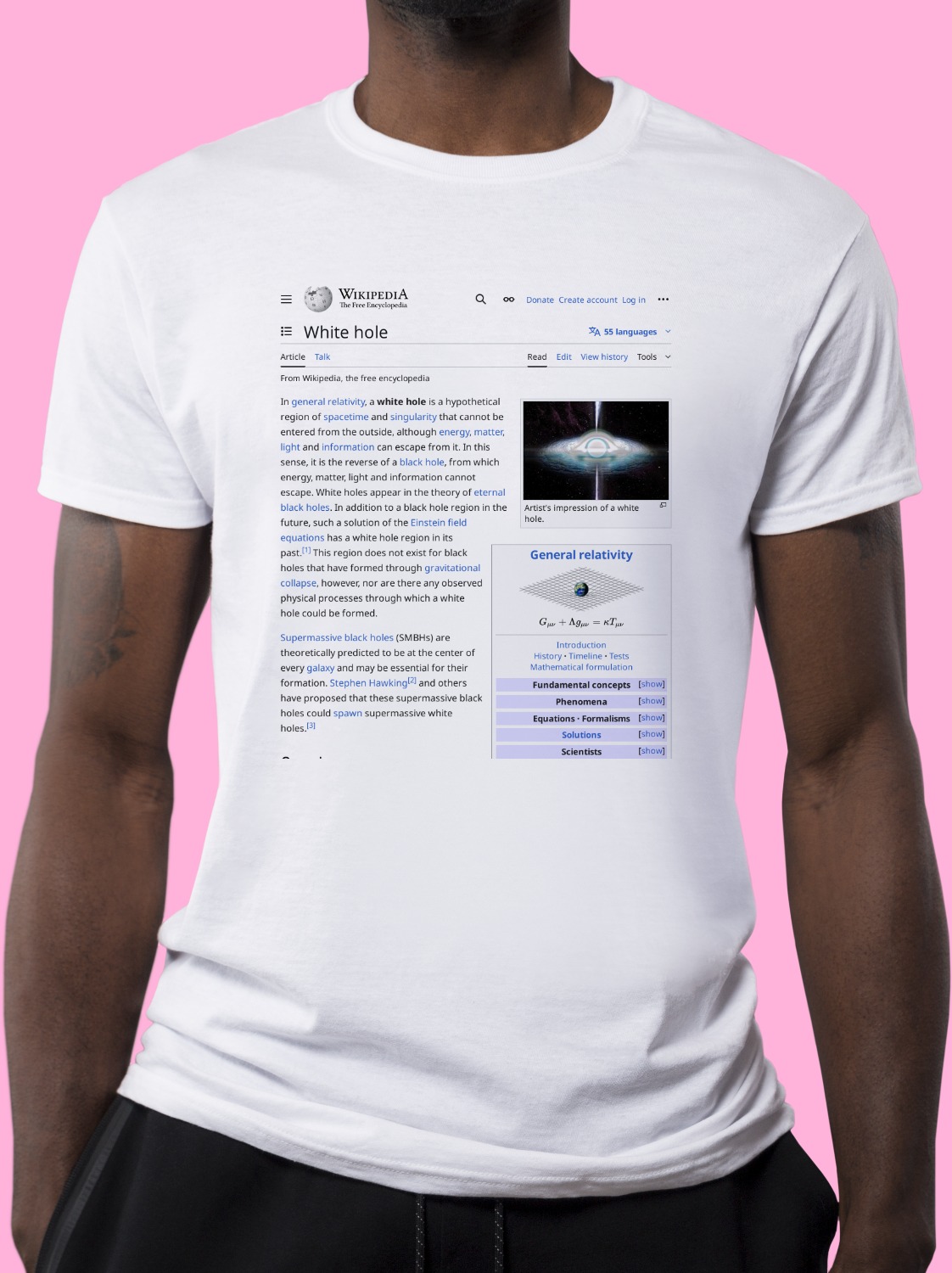 White_hole Wikipedia Shirt