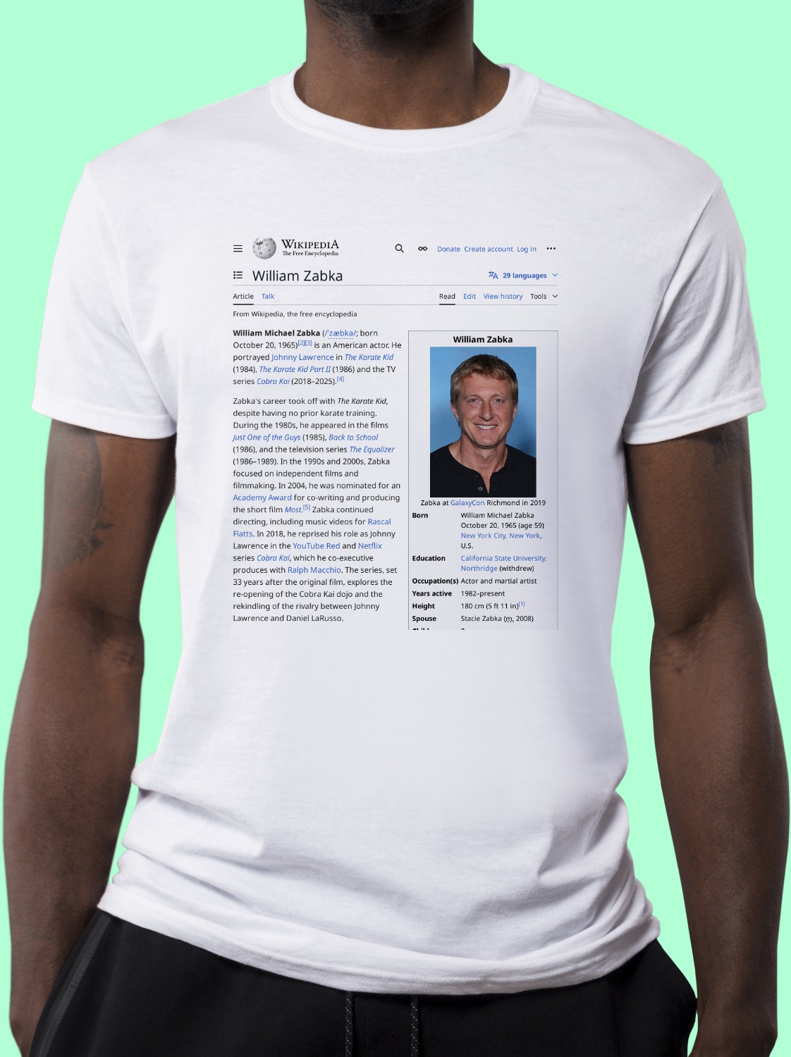 William_Zabka Wikipedia Shirt