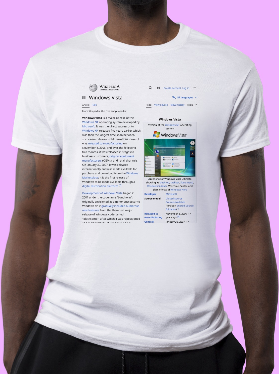 Windows_Vista Wikipedia Shirt