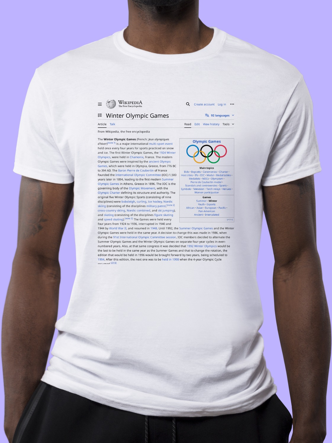 Winter Olympic Games Wikipedia T-Shirt