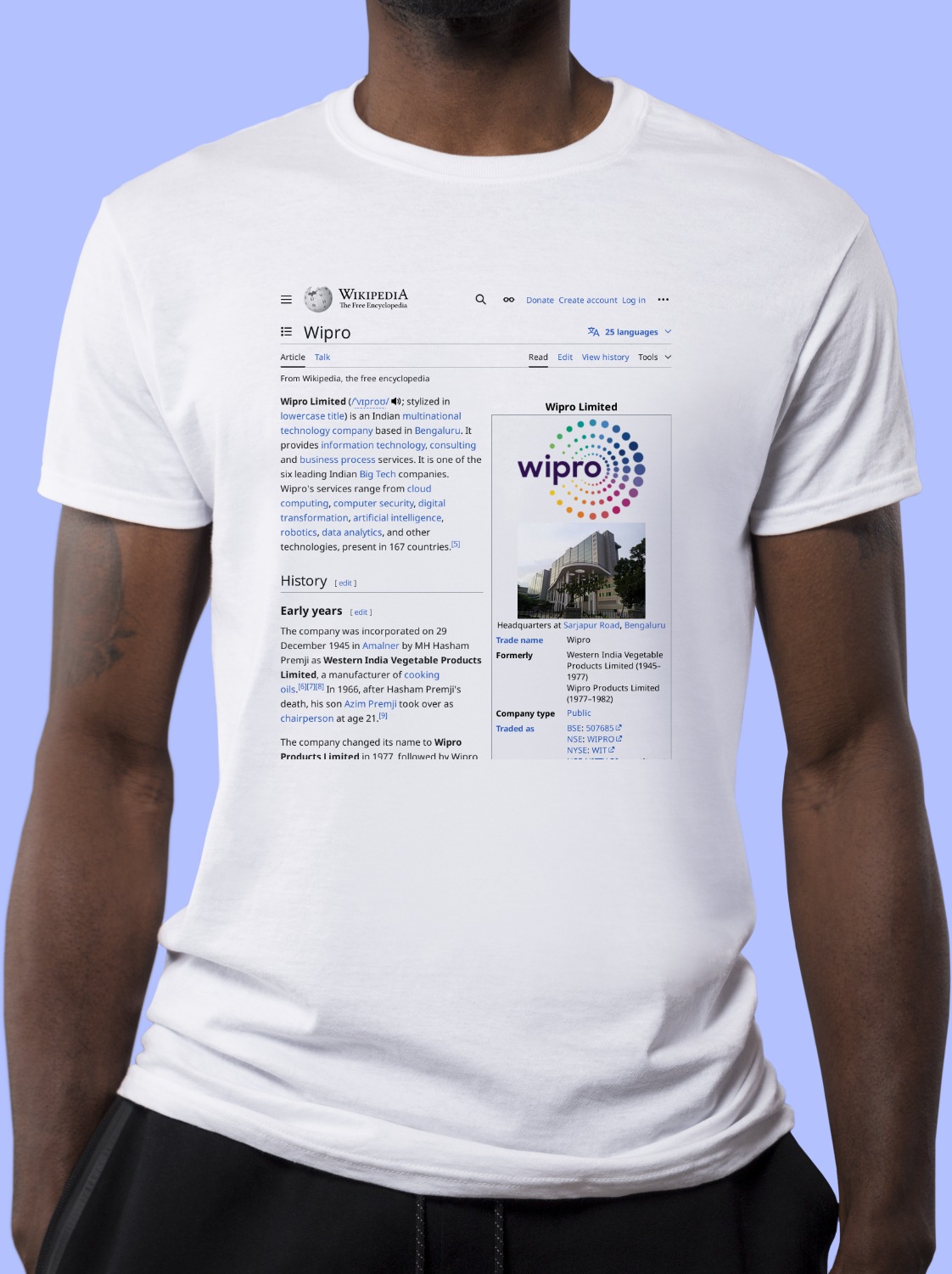 Wipro Wikipedia Shirt