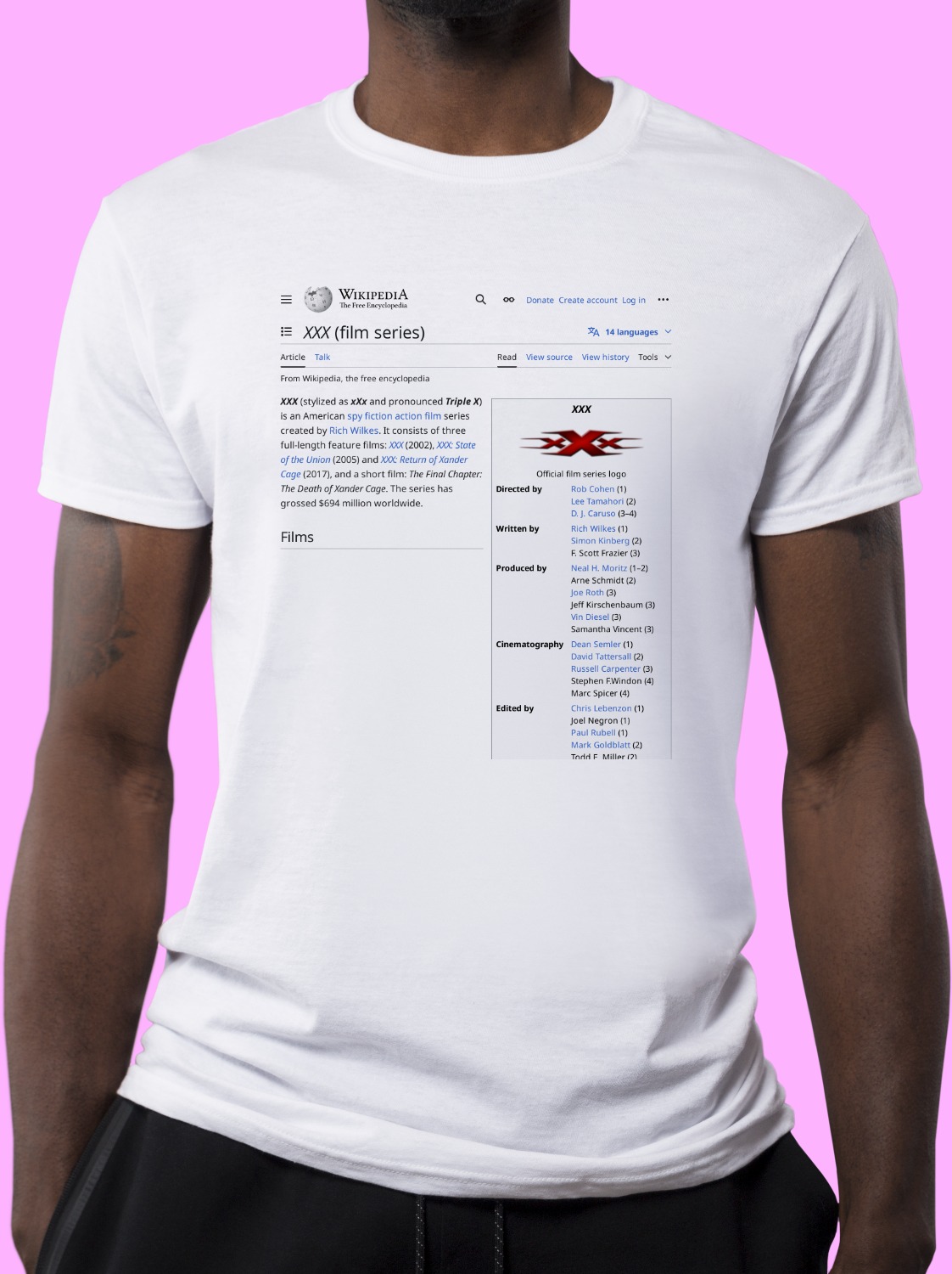 XXX_(film_series) Wikipedia Shirt