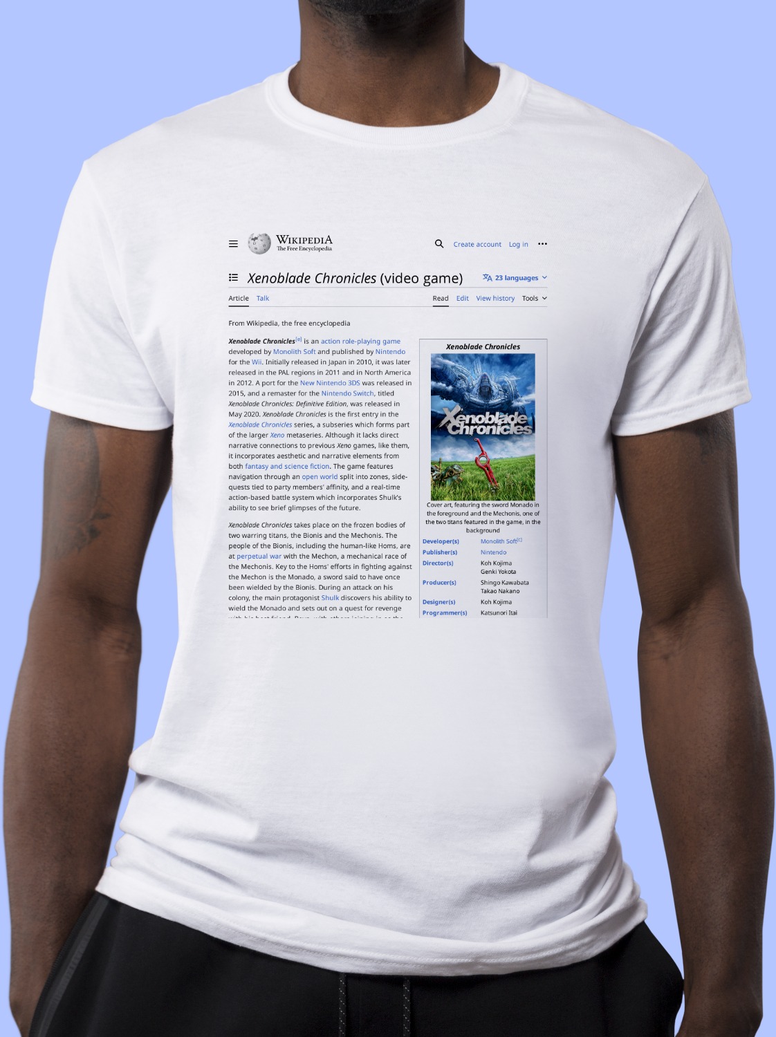 Xenoblade_Chronicles_(video_game) Wikipedia Shirt
