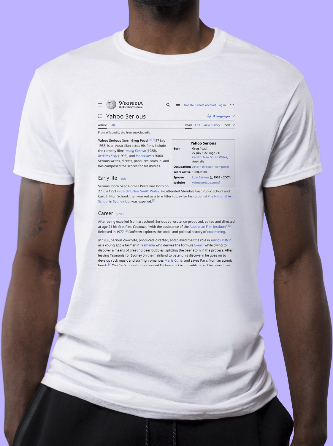 Yahoo_Serious Wikipedia Shirt