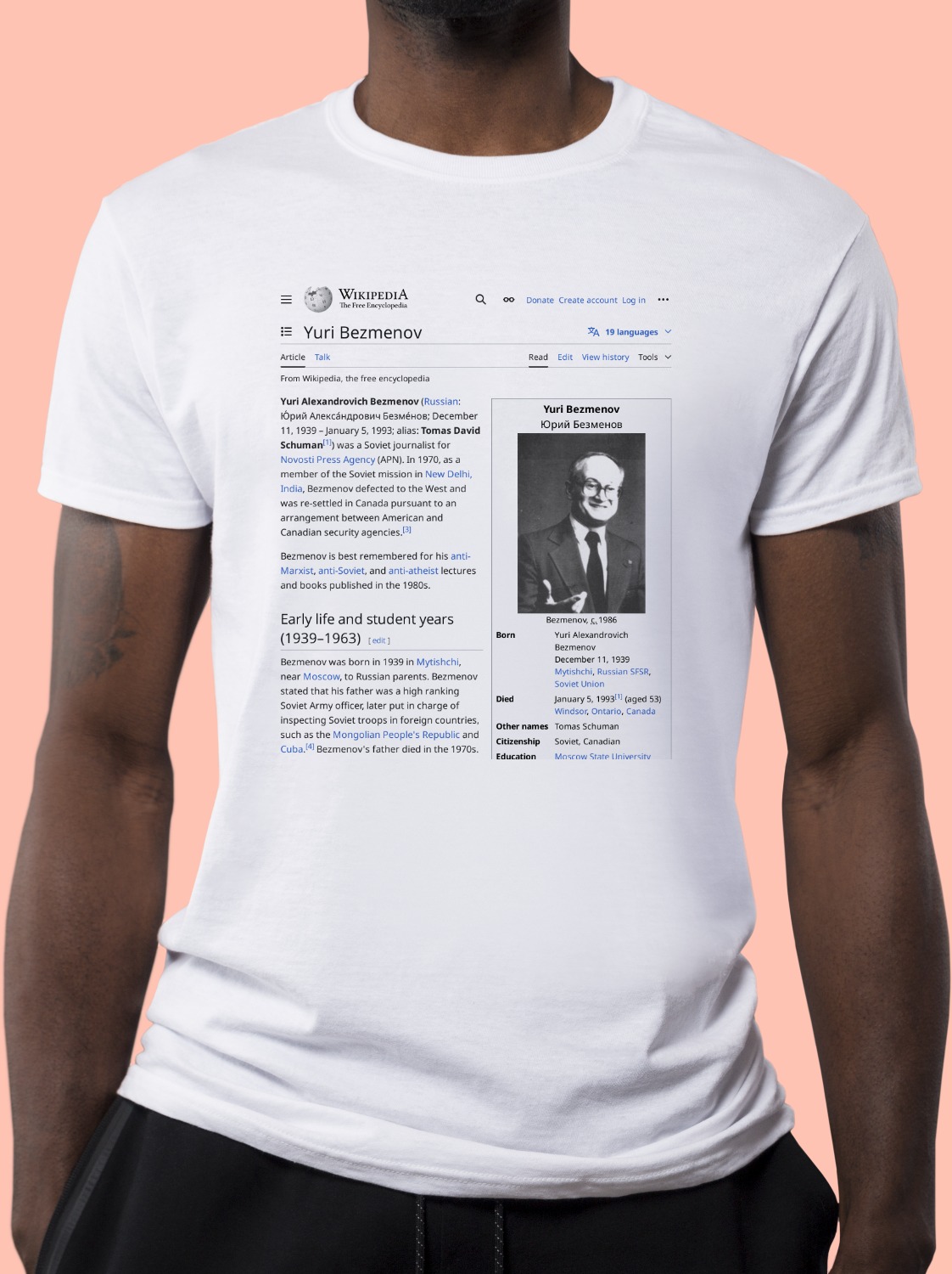 Yuri_Bezmenov Wikipedia Shirt