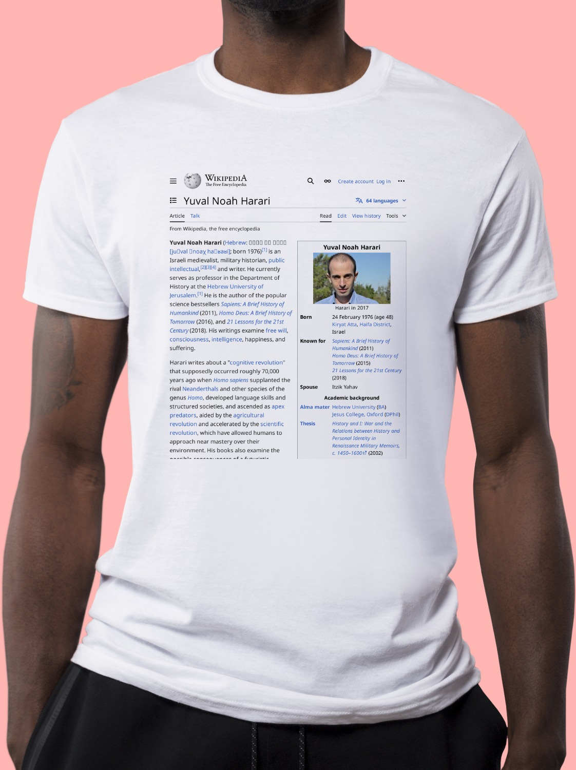 Yuval_Noah_Harari Wikipedia Shirt