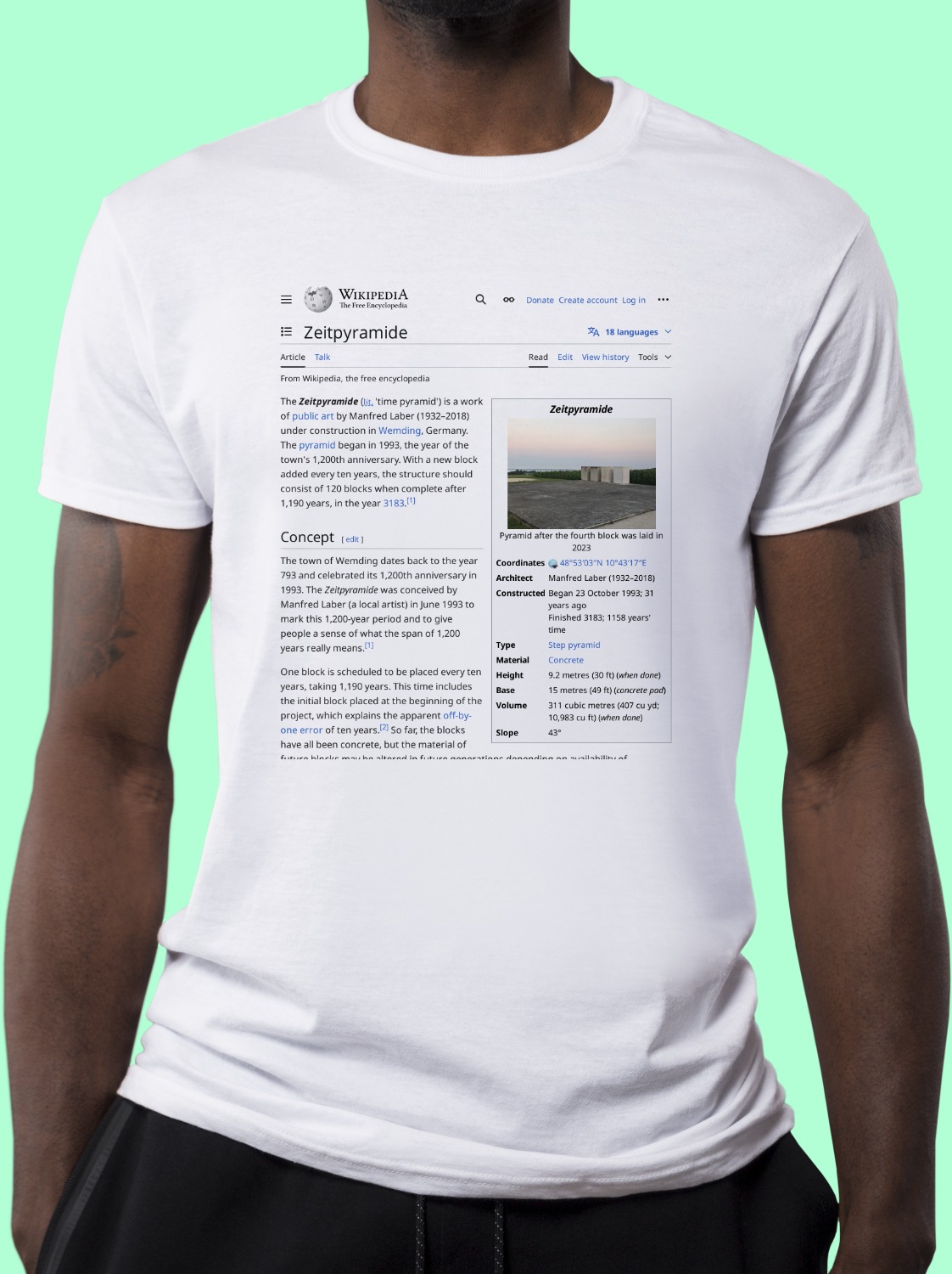 Zeitpyramide Wikipedia Shirt