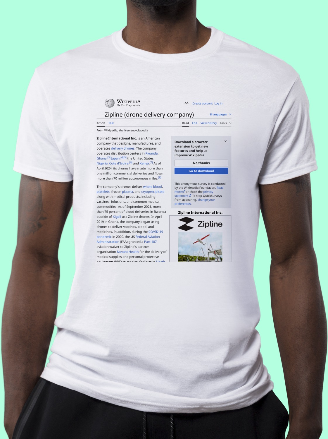 Zipline_(drone_delivery_company) Wikipedia Shirt