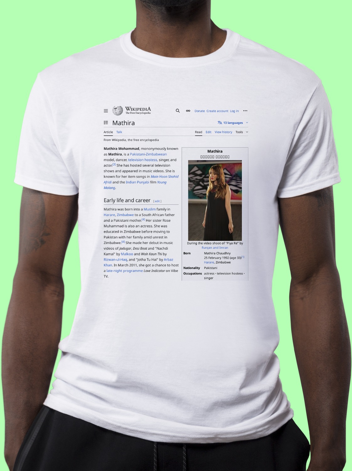 mathira Wikipedia Shirt